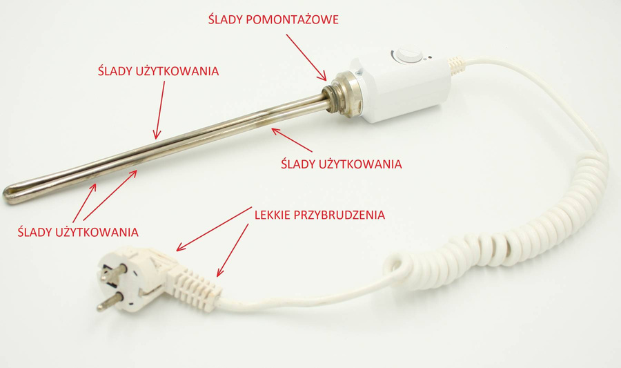 GRZAŁKA ELEKTR. DO GRZEJNIKA 1200W BIAŁA (GL01.1200WH) UŻYWANA